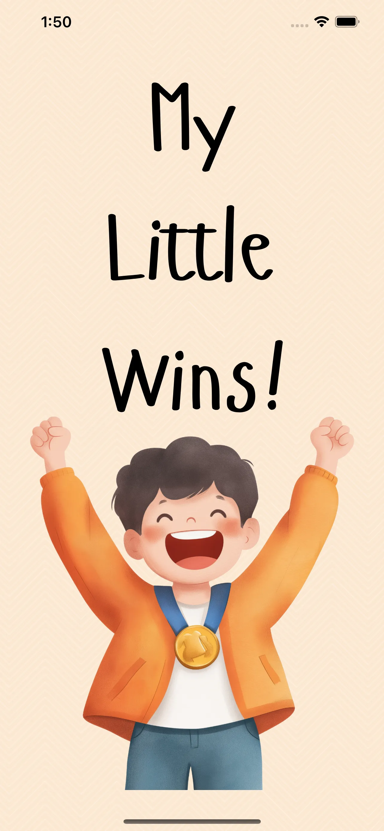 My Little Wins home screen with the day's tasks